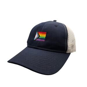 Human Rights Campaign LGBTQ Pride Flag Blue and White Trucker Hat Snapback